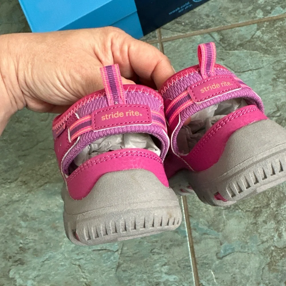 Stride Rite Made 2 Play Christiana Girls Sandals Shoes 2.5 M Pink Machine‎ Wash